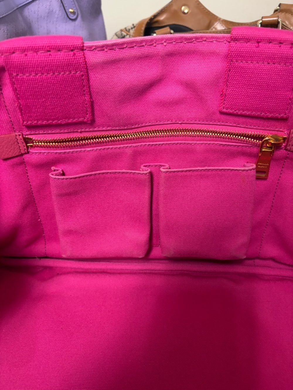 Authentic Prada Pink Canvas Canapa Tote - Picture 9 of 13